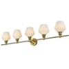 Elegant Lighting Gene 5 Light Satin Gold and Frosted White Glass Wall Sconce - 3 of 4