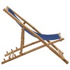 vidaXL Bamboo and Canvas Navy Deck Chair - Weather-Resistant, Foldable & Adjustable Patio/Beach/Campsite Chair - 2 of 4