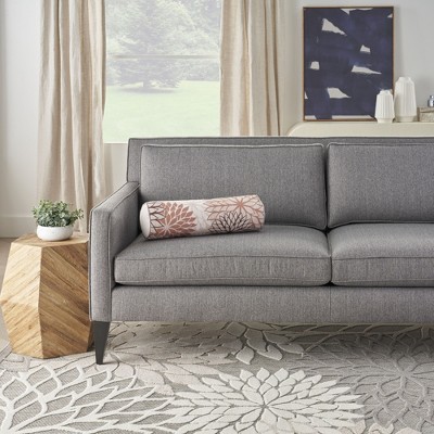 Natural Floral Polyester Bolster Pillow 6" x 20"