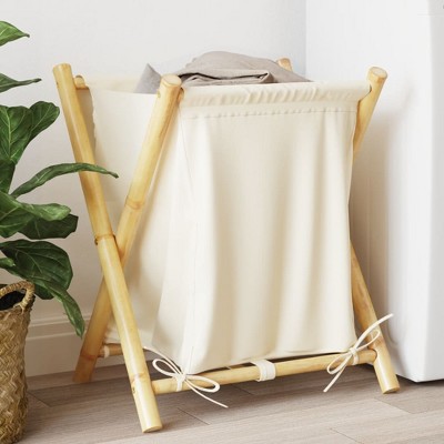 vidaXL Laundry Basket Cream White 17.7"x21.7"x25" Bamboo