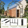 PE Coated Metal Garden Arch with 2 Planter Boxes, Weather-Resistant Trellis for Climbing Plants, Decorative Wedding Arbor for Backyard or Lawn - 4 of 4