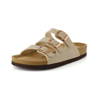 CUSHIONAIRE Sandalo Donna Lela Con Plantare In Sughero | Pelle Scamosciata E Suola In EVA | Tacco 1,25 Pollici | Colore Stone, Taglia 40 EU