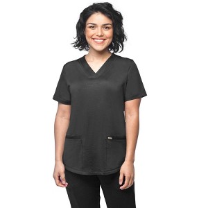 Medichic Women's Scrubs V-Neck Nylon Spandex Yoga Scrub Top - 1 of 2