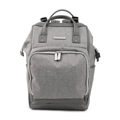 black and grey diaper bag