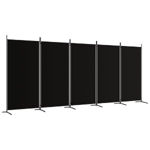 vidaXL Black Fabric 5-Panel Room Divider - Versatile, Durable, Foldable, Large Size Partition Screen for Home or Office Use - 1 of 4