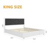 White Platform Bed Frame with Upholstered Headboard, Wooden Slats Support, Noise Free & No Box Spring Needed - 2 of 4