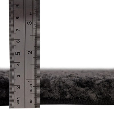 Rectangular Charcoal Solid Shag Synthetic Indoor Rug