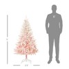Angel Sar 5ft Pink Pencil Christmas Tree, Slim Unlit Artificial Tree with 450 Flocked Tips & Detachable Base for Home, Office, Party - 3 of 4