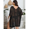 Plus Size Suimsuit Cover Up Short Sleeve Hollow Out Swimwear Bathing Suit Regular - 4 of 4