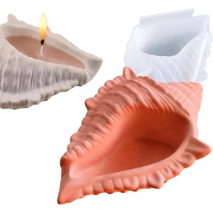 JDICTION Silicone Mold for Resin and Concrete, Large Conch Shell Tray Mold for Candle Vessels, Jewelry Holder, Marine Theme Home Decor Gift - 1 of 4