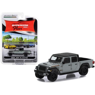 2022 Jeep Gladiator Mojave Pickup Truck Sting Gray with Black Top "Showroom Floor" Series 1 1/64 Diecast Model Car by Greenlight