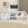 1pc Full Size Bed Frame, Solid Wood Upholstered Platform with Guardrail & Pillow, No Box Spring Needed - Baofuwish - 3 of 4