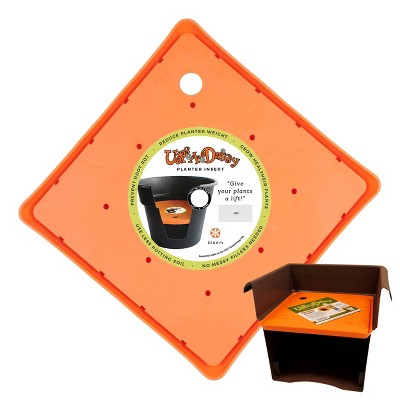 Bloem Ups-A-Daisy Square Planter Insert Terracotta Orange