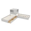 Merax L-Shaped Twin Bed Combo with Corner Storage Hub - 4 of 4
