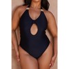 Moda Minx Amour Curve 'Black' Knot Halter Crystal Swimsuit - 2 of 4