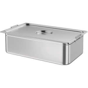 6 Pack Commercial Hotel Pans, 2" Deep Stainless Steel Steam Table Pans with Lids & Handles, Anti Jamming Stackable for Catering Buffets - 1 of 4
