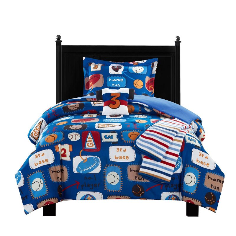 5pc Full Fun Camp Kids&#39; Comforter Set Blue - Chic Home Design, 6 of 9