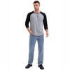 INSPIRE CHIC Men's Long Sleeve Tops Color Block Casual Raglan T-Shirt - 2 of 4