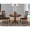 HomeStock 3-Piece Mahogany Finish Solid Wood Top Dining Table with 2 Chairs - 2 of 4