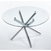 NicBex Space Saving Round Glass Dining Table with Cross Metal Legs,Modern Kitchen Table Bar Table,Dining Room Furniture - 4 of 4