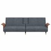 vidaXL Versatile Sofa Bed with Cup Holders in Modern Style and Dark Gray Velvet Fabric for Comfortable Seating and Overnight Stay - 3 of 4
