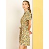 INSPIRE CHIC Women's Short Sleeve Tie Waist Pocket Dress - 4 of 4