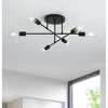 Dewdrop Industrial 6-Bulb Black Ceiling Light Fixture, Contemporary Semi Flush Mount for Living Room Bedroom - 3 of 4