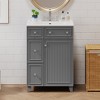 Okak 24" Bathroom Vanity with Ceramic Sink, Modern Style Bathroom Sink Vanities with 2 Drawers & 1 Soft Close Door - 2 of 4