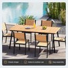 Crestlive Products Outdoor Dining Set Patio Dining Table with chairs Wooden-Like Top and Aluminum Frame Umbrella Hole - 4 of 4