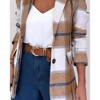 Women's Fall Clothes Plaid Shacket Jacket Long Sleeve Button Down Flannel Shirts Fashion Jacket - 2 of 4