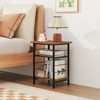 Tangkula 3-Tier Side End Table w/ Adjustable Mesh Shelf Narrow Nightstand - 3 of 4