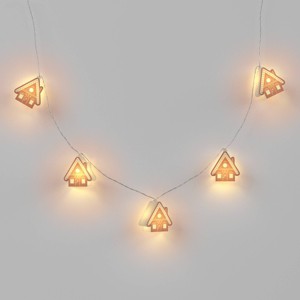 8ct LED Battery Operated Gingerbread Houses Novelty String Lights Warm White with Clear Wire - Wondershop™ - 1 of 4