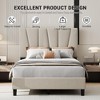 Full Size Bed Frame with Adjustable Headboard, Linen Upholstered Twin Platform Bedframe with Strong Wooden Slats, No Box Spring Needed - 3 of 4