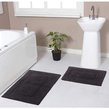 Sussexhome 3 Piece Bathroom Rugs Set - Non-Slip Ultra Thin Bath Rugs for  Bathroom Floor - Chevron
