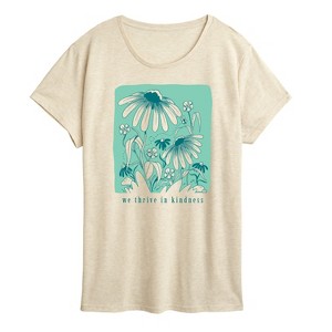 Women's - Instant Message - We Thrive In Kindness Flowers Short Sleeve Graphic T-Shirt - 1 of 4