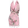 LA LEELA Summer Sarong for Women Coverup Wrap Beach Chiffon Long Bathing Suit Wrap Tie Bikini Sheer Sarong Dress One Size Pink, Solid - 3 of 4