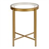 Round Metal Brass Finish Side Table - Henn&Hart - 2 of 4