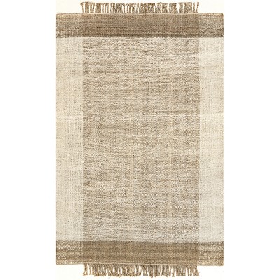 nuLOOM Fletcher Casual Jute Middle Tassel Area Rug, 5' x 8', Natural