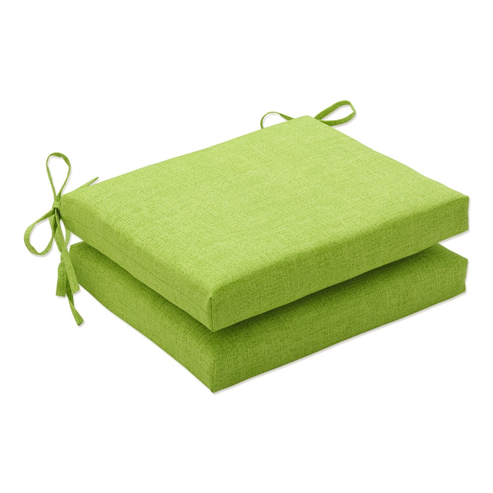 Photos - Pillow 16"x18.5"x3" Fresco 2pc Outdoor Square Seat Cushions Green -  Perfec