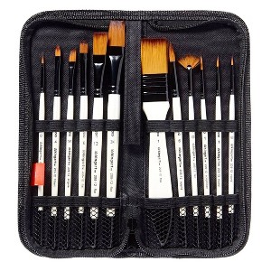 KINGART Brush Set Gold Nylon in Case 12 pc - 1 of 4