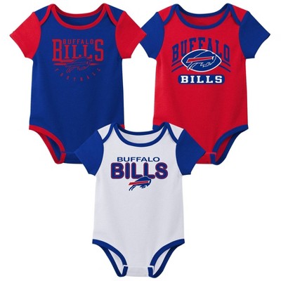 Image of NFL Buffalo Bills Infant Boys' 3pk White Bodysuit - 6-9M