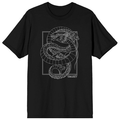 Dragon ball Z Shenron Outline Adult Black Crew Neck Short Sleeve T-shirt