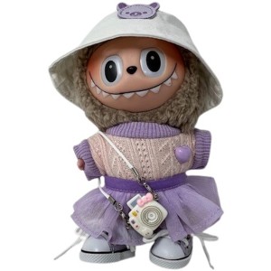 Doll Clothes Superstore Complete Clothing Set for All Labubu Dolls with Hat, Sweater, Skirt, Shoes, and Camera Accessory - 1 of 4