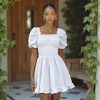 Knit & Lounge Women’s Puff Sleeve Mini Dress Smocked Bodice Ruffle Hem Flowy Fit Summer Style - 2 of 4