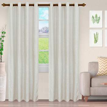 Solid Textured Cascade Room Darkening Jacquard Grommet Curtain Panel Set by Blue Nile Mills