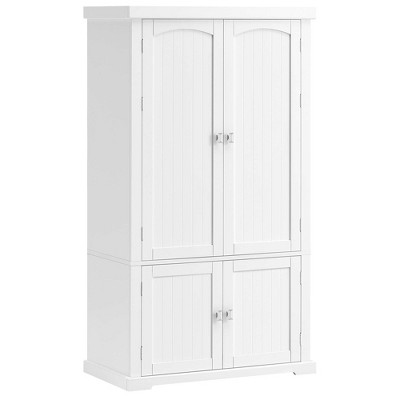 VASAGLE 53.5" Pantry Cabinet, Freestanding Kitchen Pantry Cabinet, Storage Cabinet with Doors, 6 Door Shelves,White