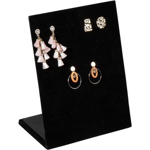 60 Holes Black Velvet Earring Display Stand Holder Jewelry Studs Rack Organizer Target