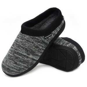 RockDove Men's Faux Fur Lined Hoodback Slide Slipper - 1 of 4