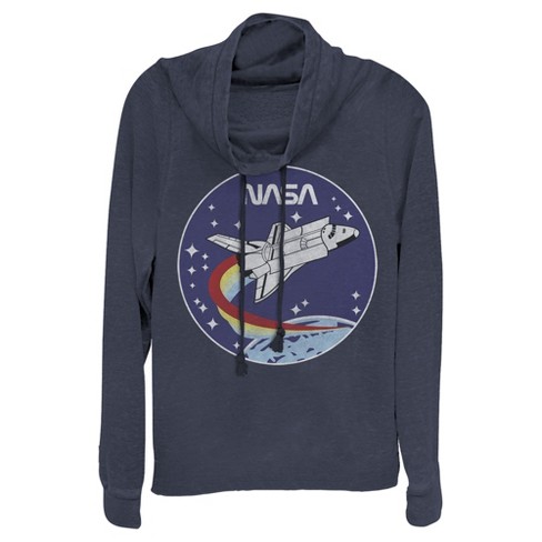 Juniors Womens NASA Space Rocket Cowl Neck Sweatshirt - image 1 of 3