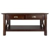 Xola Coffee Table with 2 Drawers - Cappuccino - Winsome: Transitional Style, Lower Shelf, Wood Crafted - 3 of 4